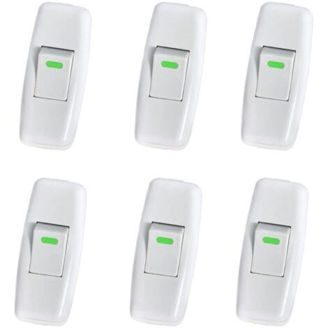 Lamp Switch, Torpedo Switch, Line Cord Switch, Bedside Lamp Switch, Inline Rocker Switch for Bedside Table Lamp On Button Replacement, 6P (1/4)