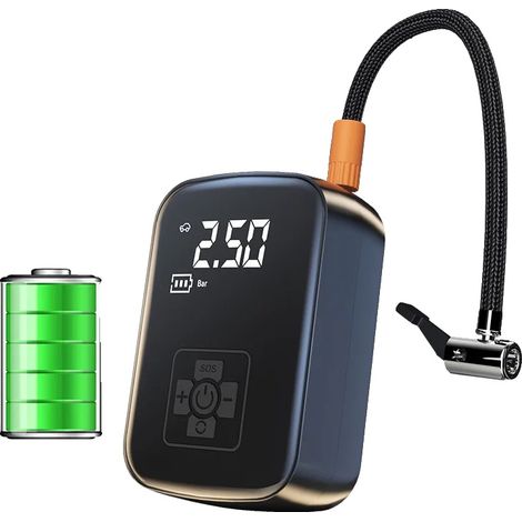 Compresor de neumáticos portátil, presión máxima de 150 PSI, bomba eléctrica, estilo inalámbrico. (1/2)