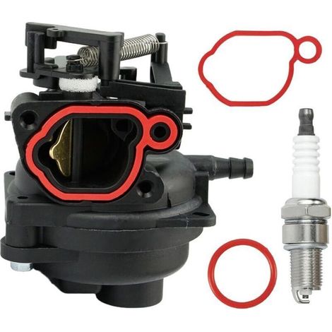 799584 Carburateur Kit pour Briggs & Stratton 550EX LC221A 625EX 675EX TB110 CARB Moteur 09P702-0145/0098 - F1 Pièces de Moteur de Tondeuse à Gazon Avec Joints Rouges+Bougie Remplace 594058 (1/4)