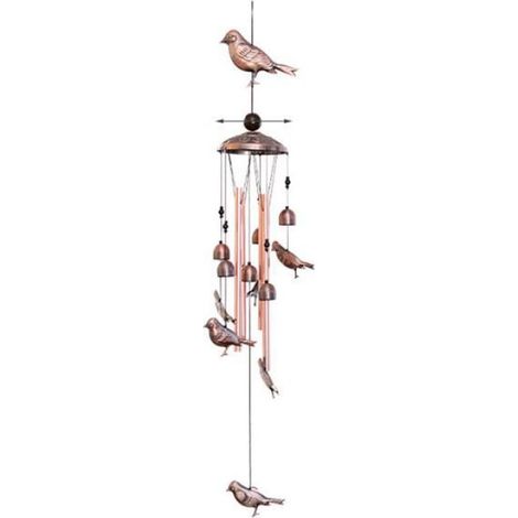 Carillon À Vent - En Fer Forgé Forme Oiseau - Décoration Extérieure Jardin Maison - 1 Pièce (1/3)