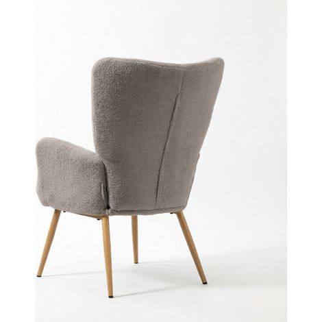 Sillón moderno gris con respaldo alto y reposabrazos integrados (1/5)
