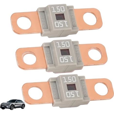 3 Pieces Midi Fuses 150A, Car Fuse, High Voltage 12V-58V, Compatible with Cars, Trucks, Construction Vehicles, Buses, Caravans (1/5)