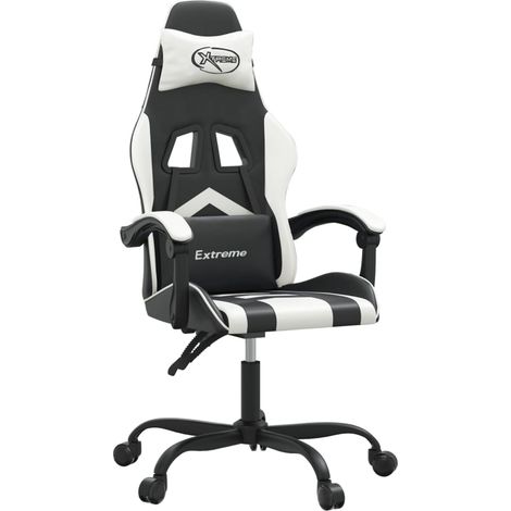 Maison Exclusive - Sedia da Gaming Nero e Bianco in Similpelle