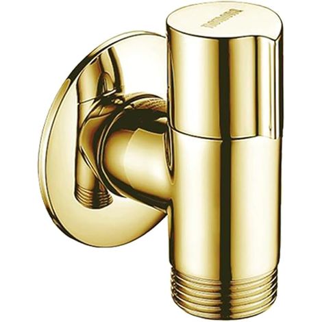 Vanne d'appareil avec clapet anti-refoulement pour machines à laver, vanne d'angle en laiton massif pour lave-vaisselle, raccord d'eau mâle G1/2" vers mâle G3/4" (doré brossé)