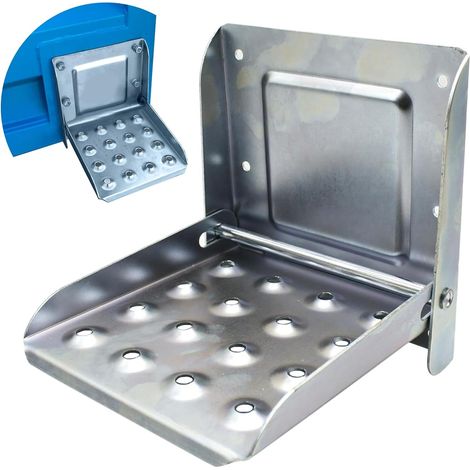 Marche Pied Remorque, Marche Pied Pliable Camion, Escabeau Pliant antidérapant en Acier zingué, pour Marchepied Remorque, Camping Car Accessoires, Escabeau Pliable