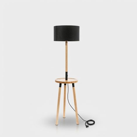 Lampada da terra con tavolino e ricarica wireless Solana