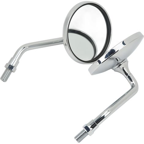 Rétroviseur universel grand angle de 3,4 pouces pour guidon, adapté aux motos, argenté. (1/5)