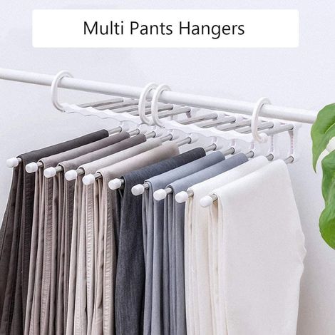Cintre Pour Pantalon - Acier Inoxydable - Réglable - Usage Horizontal Ou Vertical - Capacité Multiples Pantalons - Lot De 2 (1/5)