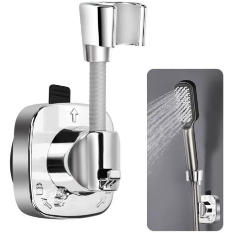 Shower Head Holder No Drilling, 360° Rotatable, with Suction Cup, 15KG Load Capacity, Adjustable Shower Holder, Shower Head Holder for Bathroom. (1/5)