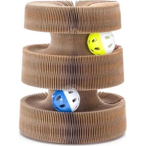 Carton à gratter Cat Arbre à chat 3 en 1 marron (1/3)