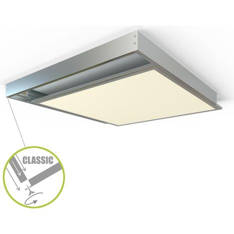 LED Panel Aufbaurahmen Classic 60x60cm silber Aufputz Montagerahmen (1/5)