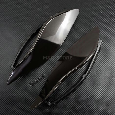 Déflecteurs d'air latéraux de pare-brise réglables, finition fumée noire, pour Harley Electra Glide, Tri Glide et Street Glide (2014-2021) (1/5)