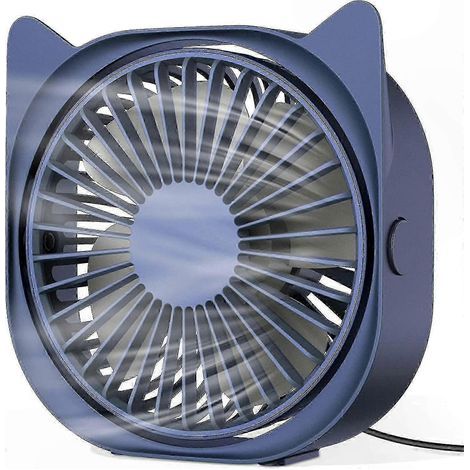 Ventilateur de bureau USB compact à 3 vitesses, rotation à 360°, mini ventilateur portable silencieux pour la maison, le bureau et les ordinateurs portables. (1/4)