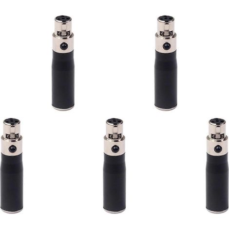 Adaptateurs audio XLR Mini 3 broches mâle vers 4 broches femelle (5 connecteurs) - Convertisseurs de signal haute fidélité (1/5)