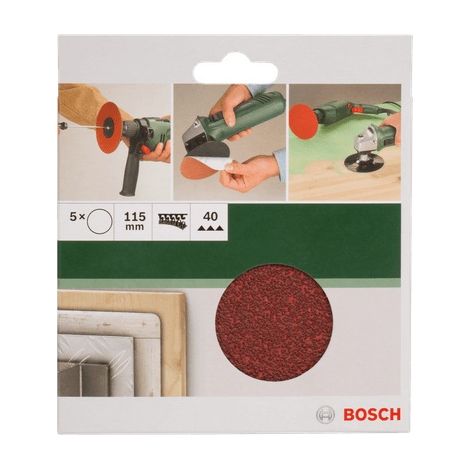 BOSCH-5 FOGLI PER LEVIGATRICE  DIAMETRO115 MM GRANA 180