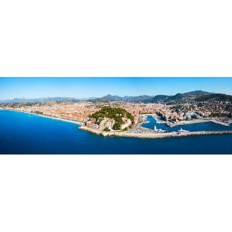 Tableau sur toile diaporama de Nice 30x97 cm - Impression sur Toile Murale Décorative - Image imprimée en HD sur Toile - Toile sur Châssis en Bois FSC - Fabriqué en France (1/4)