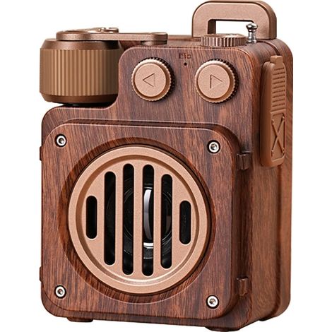 Retro Bluetooth Lautsprecher, Bass, Bluetooth 5.1 Drahtlose Verbindung, Retro Radio für Home Office Vintage Dekor, Unterstützung USB&AUX&TF-Karte, Portable Vintage Radio Bluetooth Lautsprecher für iOS