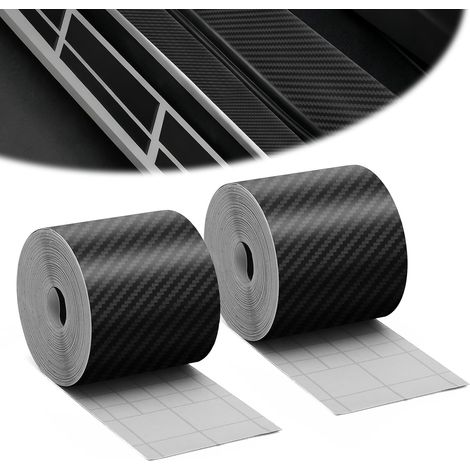 Lot de 2 films de protection carbone pour voiture, 5 cm x 10 m, film de protection de peinture autocollant universel pour bricolage, film de protection de peinture pour voiture, moto, vélos (1/5)