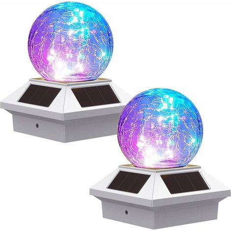 2 poteaux d'éclairage solaires, poteaux d'éclairage extérieurs étanches, poteaux d'éclairage de terrasse, poteaux d'éclairage paysager de jardin, décoration de jardin - AquaForge (1/5)