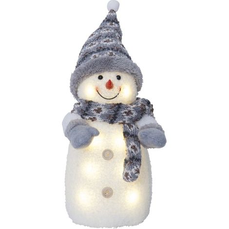 LED-Stoff-Figur "Joylight", Schneemann, grau 38 cm (1/3)