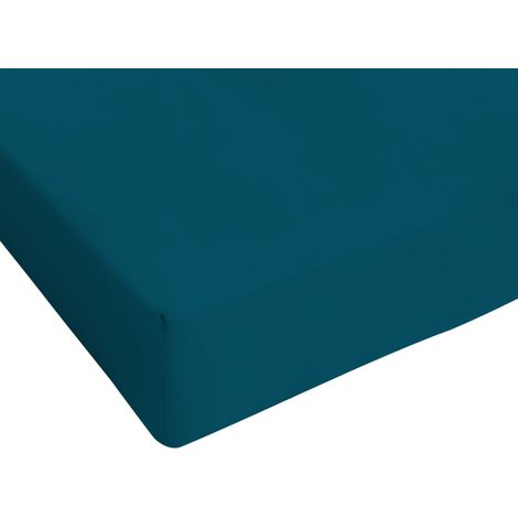 Italian Bed Linen Max Color Lenzuolo sotto a 1 Piazza e Mezza, 100% Cotone, Verde Petrolio, 1 Posto e Mezzo (1/3)