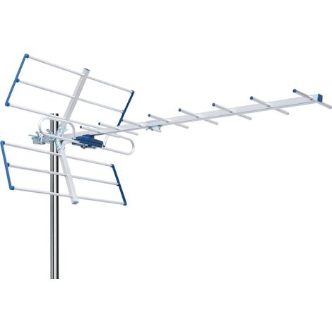 Antenne extérieure UHF 21-48 Terrestre, Filtre 5G LTE intégré, Réception TNT, Permet de recevoir Les signaux DVB-T/T2, Fréquences 470-694Mhz, Longueur 101cm, LTE700, Bleu (1/5)