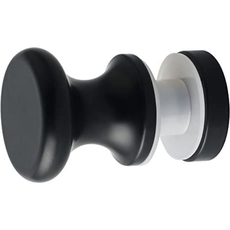 Poignées de Porte Douche Unilatéral de Douche Rondes en Verre, en Acier Inoxydable, Poignées Rechange pour Cabine de Douche, Écran de Douche, Noir (1/5)