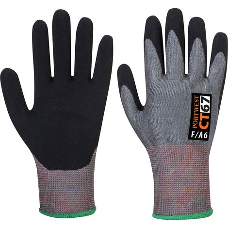 Gant Ct Anti-Cut Schutzhandschuhe Schaum Nitril F13 - L - Grau/Schwarz - Portwest
