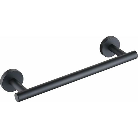 Bathroom Towel Rack Wall Mounted Adhesive Towel Rack 30cm SUS304 Stainless Steel Matte Black Towel Rack (1/5)