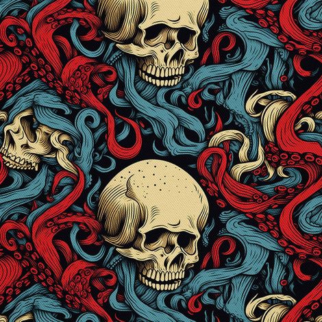 Tela Oxford decorativa para exteriores - Motivo de calavera I DX4988 (1/5)