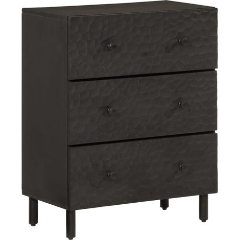 Aparador madera maciza de mango negro 60x33x75 cm vidaXL