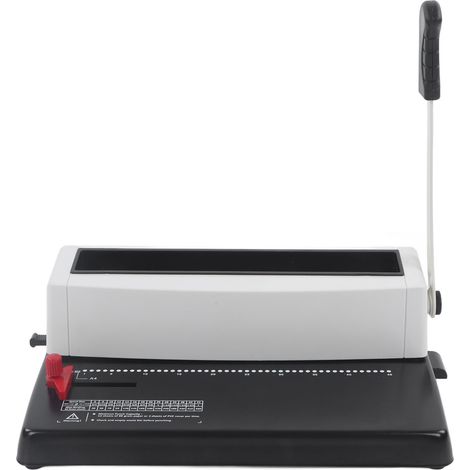 Perforeuse à reliure spirale, poinçonneuse ronde à poignée ergonomique, machine à binder fil pour format A4, usage bureau, perforation manuelle robuste. (1/5)