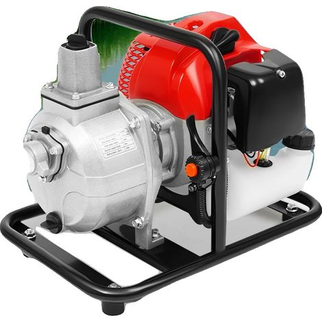 Bomba de agua, motor de 2 tiempos, alto caudal, roja (1/5)