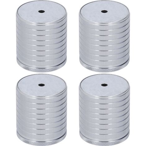 Lot de 4 rehausseurs de meubles réglables de 43 à 75 mm, robustes et résistants, en alliage d'aluminium gris. (1/5)