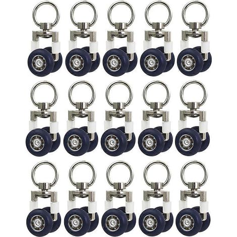Lot de 15 roulettes pour rideaux de plafond, rails coulissants avec roulettes silencieuses, idéaux pour les plafonds, les murs, les cloisons et les camping-cars - JBMEDIA (1/4)