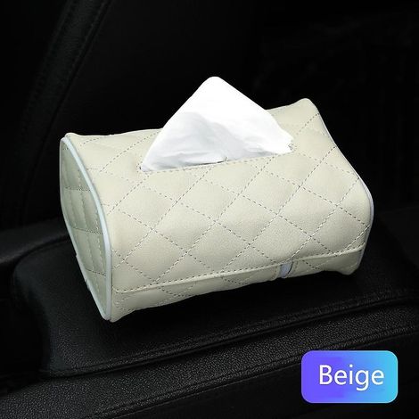 Boîte à mouchoirs en cuir, boîte à mouchoirs pour voiture, porte-boîte à mouchoirs, boîte en PU, accessoires de voiture, porte-serviettes pour voiture (1/5)