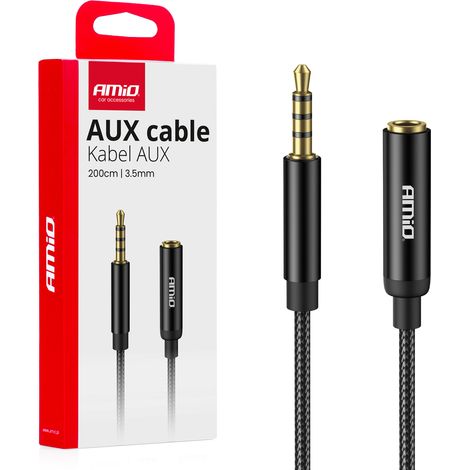 Cable alargador de audio AUX Mini Jack 3,5mm 2m amio-04296 (1/5)