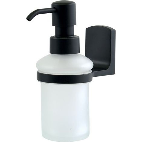 Distributeur de savon à  fixer Verre & Chromé TAKU Transparent & Noir Spirella