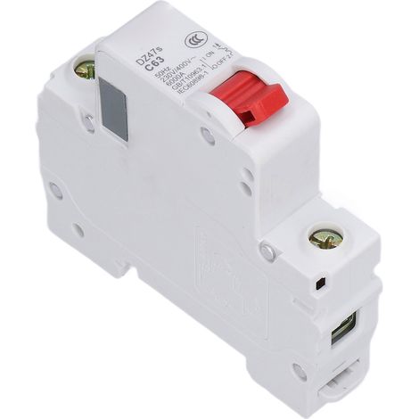 Disjoncteur miniature monophasé, protection contre les fuites de courant basse tension, interrupteur à air 230 V/400 V, 63 A, DZ47s C63 (1/5)