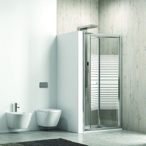 Doccia a libro 80cm vetro serigrafato altezza 180cm KM4000S kamalu