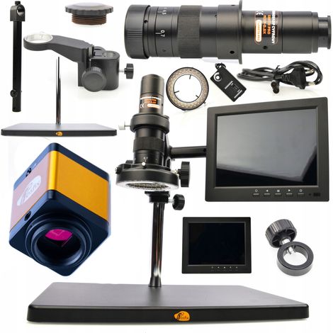 DISPLAY PER FOTOCAMERA PER MICROSCOPIO DIGITALE PER SALDATURA DI GIOIELLI Microscopio digitale Rosfix Earth Pro MCEP-0.5X + display da 8 pollici + maniglia + illuminatore 56xLED regolabile + SET fotoc