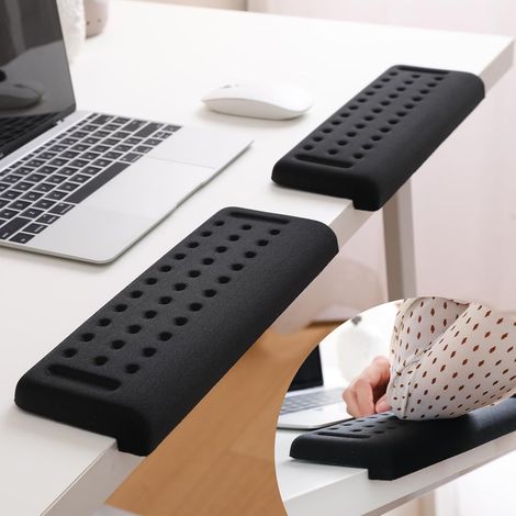 Juego de 2 soportes de borde de escritorio en forma de L: cómodo apoyo para el borde de una mesa o escritorio, antideslizantes, con acolchado de espuma viscoelástica (30 10 cm). (1/5)