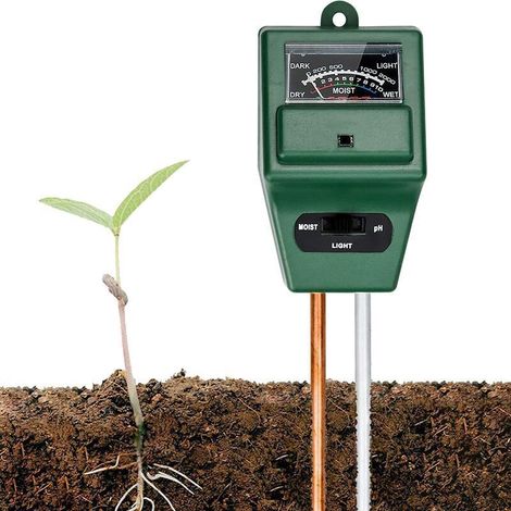 Testeur Sol 3 En 1 - Mesure PH Humidité Lumière - Pour Jardin Plantes Fleurs Légumes - 290 x 50 x 38 mm (1/5)