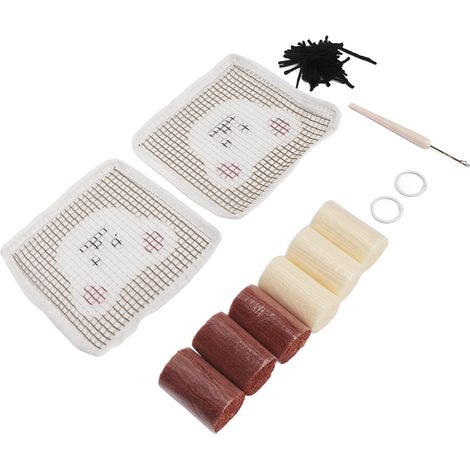 Kit Point de Nœud DIY Set 2 Dessous de Verse Ours en Polyester Tapis Chauds Antidérapants Décoration Maison Cadeau Artisanat (1/4)
