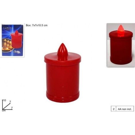 LUMINO VOTIVO ROSSO A BATTERIA