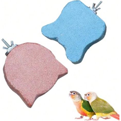 2 Plateformes de meulage pour cage à oiseaux, pierre de mordant à calcium pour perroquets, rebord d'escalade pour petits animaux : hamsters, chinchillas, perroquets (1/4)