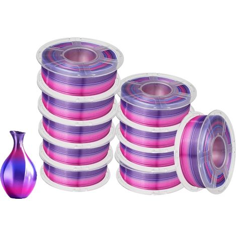 Filamento para impresora 3D, material ecológico, alta resistencia, SILK-Rainbow02-11KG (1/2)
