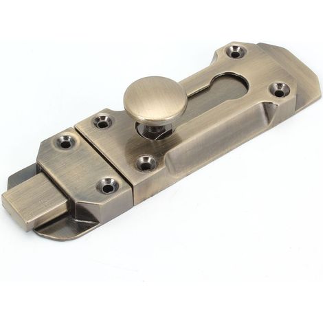Loquet Porte Verrou de Coulissante en Serrure Portail Interieure et Extérieure avec Vis 1pc 3 pouces 8 cm Laiton (1/5)
