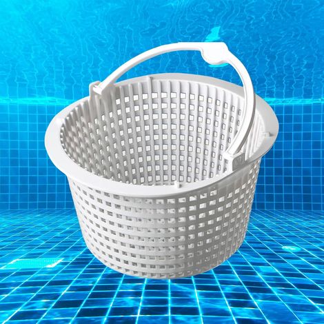Cestello per skimmer generico per piscina, cestello per skimmer per piscina da 16 cm, cestello per filtro skimmer per piscina, cestello di ricambio per skimmer standard, prefiltro per piscina con mani (1/4)