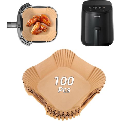 100 Pièces Papier Cuisson Air Fryer Accessoires pour COSORI AirFryer 4-en-1 Friteuse Sans Huile 2L, Mini Papier Sulfurisé Cuisine Accessoire pour COSORI Mini-friteuse pour 1 Personne CAF-LI211 (1/5)